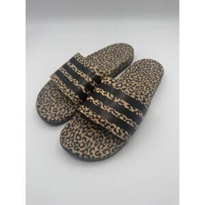 Adidas Adilette Comfort Slides Womens Animal Print Leopard Print Size 11 New